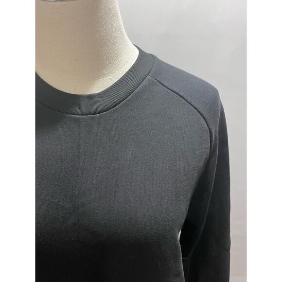 ALLSAINTS Yara Silver Grommet Laced Black Jersey Cotton Relaxed Sweatshirt med - Picture 3 of 11